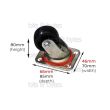 Digitus Lockable Castors for Standard Cabinets - Load Capacity 250Kgs DN-19 CASTOR