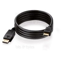 2.0m DisplayPort Plug to HDMI Plug Gold Plated Cable