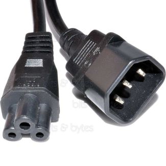 0.5m Power Adapter Cable - IEC C14 Socket to C5 Clover Leaf Plug
