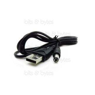 0.5m USB Plug A to DC Power Plug (5.5 x 2.5 mm) Adapter Cable