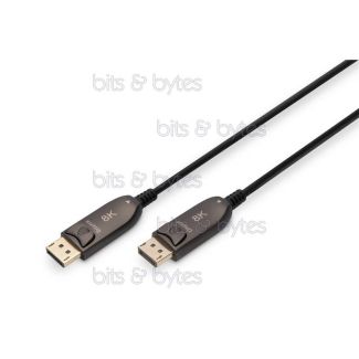 Digitus 10.0m Active DisplayPort v1.4 AOC Hybrid Fiber Optic Plug to Plug Cable AK-340107-100-S 4016032467076