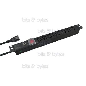 1U 19-inch Rackmount PDU with 8 IEC C13 Sockets Outputs (Overload Protection) 262837 4005938628377 Helos