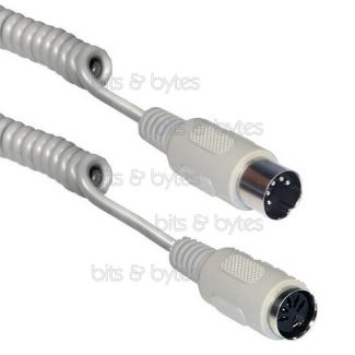 2.0m 5pin DIN Plug to Socket Extension Spiral Cable