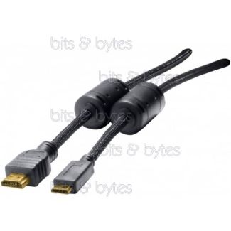 2.0m Mini-HDMI Plug to HDMI Plug High Speed with Ethernet High Quality Cable
