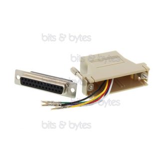 25pin D-Sub Socket to RJ12 (6P6C) Socket Unshielded Modular Adapter
