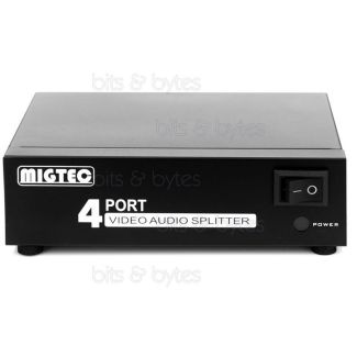 4 Port Audio & Video Composite Phono Splitter