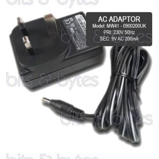 AC Power Supply Adapter - 230V AC to 9V AC 0.2A MW41-0900200UK