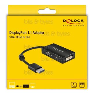 Delock DisplayPort 1.1 to HDMI / DVI / VGA Adapter 4043619626564 DP