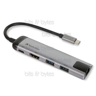 Verbatim USB 3.1 Type-C Multiport Hub (USB-C PD / USB 3.0 / HDMI / Ethernet) 366874 49141 023942491415