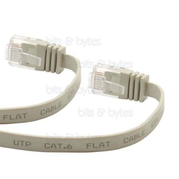 1.0m CAT6 U-UTP Gigabit Network Patch Flat Cable (Grey)