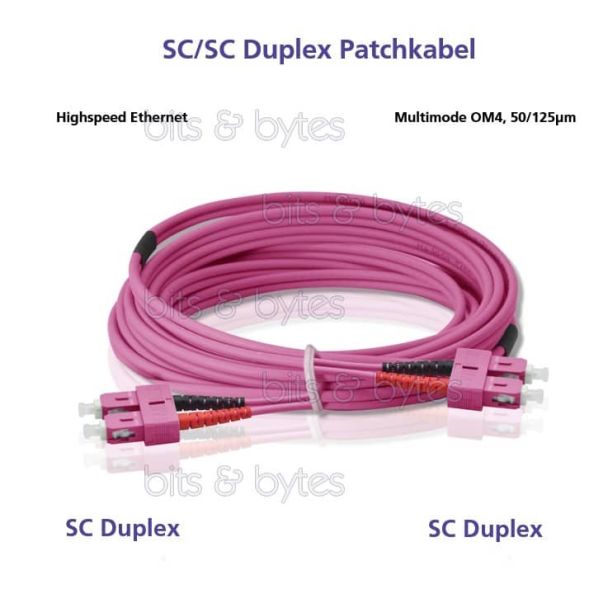 10.0m Fiber Optic Patch Cable - OM4 SC to SC Plugs 50/125um (10 Gigabit) Network Duplex connector 4005938158256