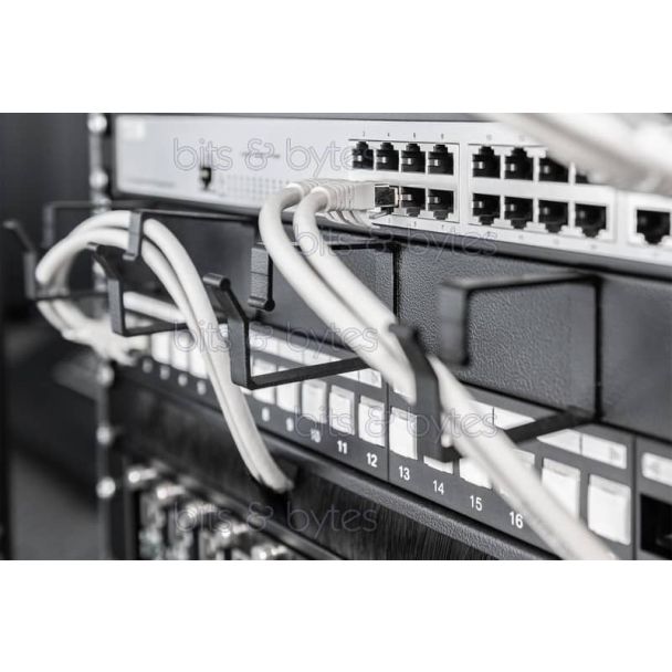 1U Rackmount 19-inch Cable Manager (Metal) - Black 4016032266457 DN-97602