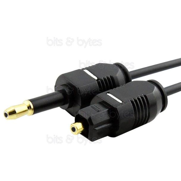 2.0m Fiber Optic Toslink Plug to Mini Plug Audio Cable
