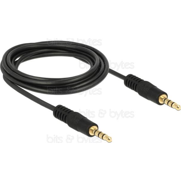 3.0m Stereo 3.5mm Jack Plug to Plug Audio & Mic Cable 4pin Delock 83437 4043619834372