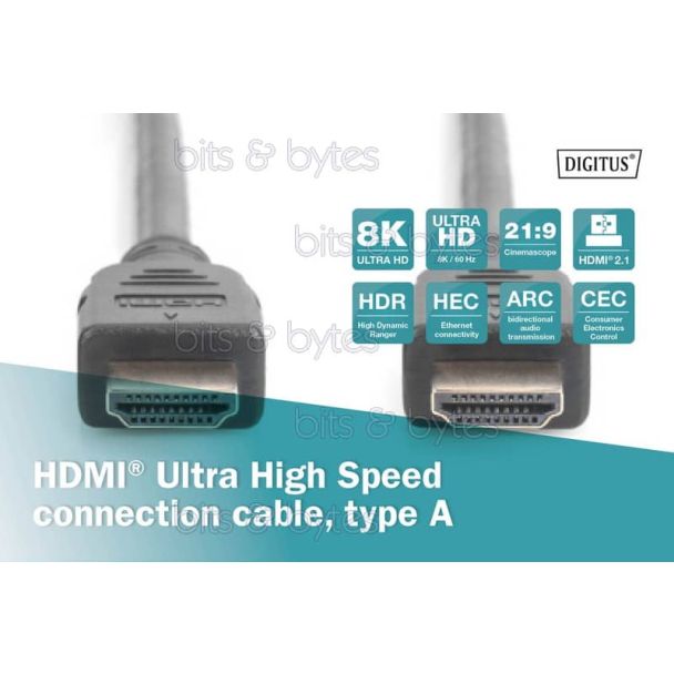 5.0m HDMI v2.1 Plug to Plug Ultra High Speed High Quality Cable