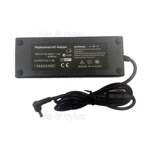 AC-DC Power Supply Adapter - 100-240V AC to 12V DC 8A