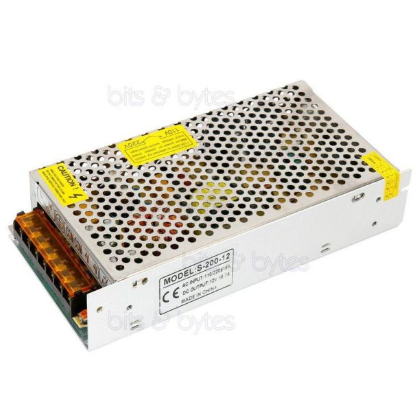 AC-DC Power Supply Adapter - 240V AC to 12V DC 16.7A with IC Chip