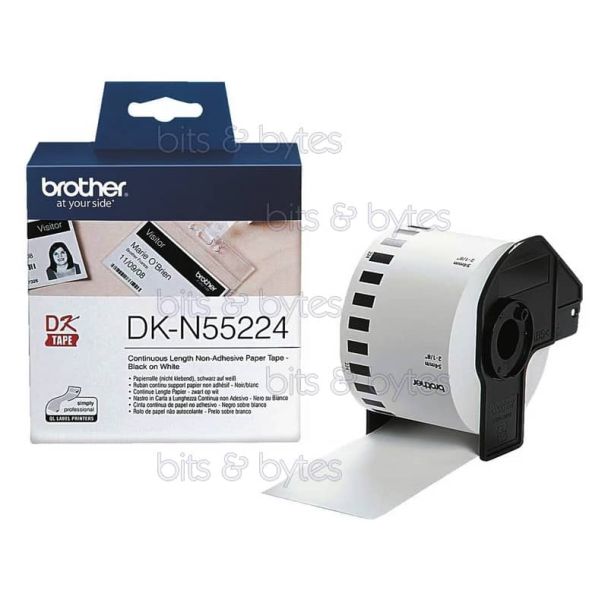 Brother DK-N55224 Black on White Continuous Thermal Paper Roll (54mm x 30.5m)
