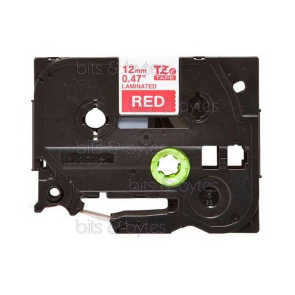 Brother TZe-435 White on Red Laminated Thermal Label Tape (12mm x 8m)
