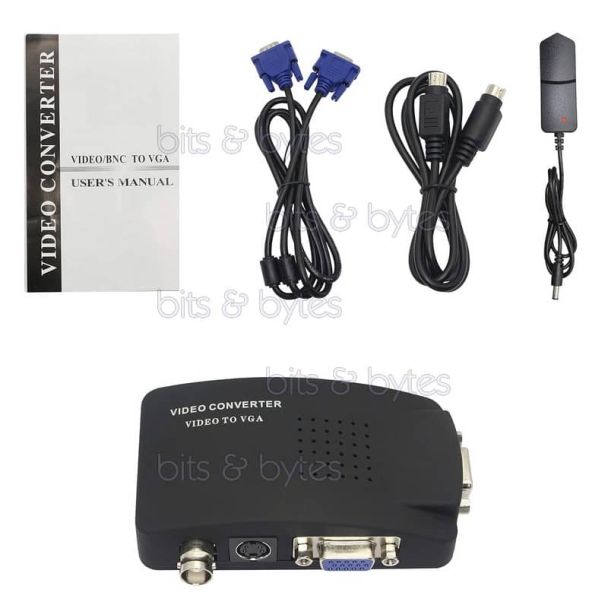 RCA BNC Composite Video (input) to VGA (output) Converter