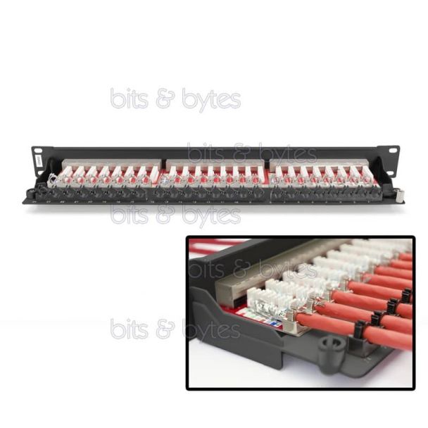 Digitus 24 Port CAT6a Shielded 1U 19-inch Rackmount Patch Panel DN-91624S-EA-B 4016032440260