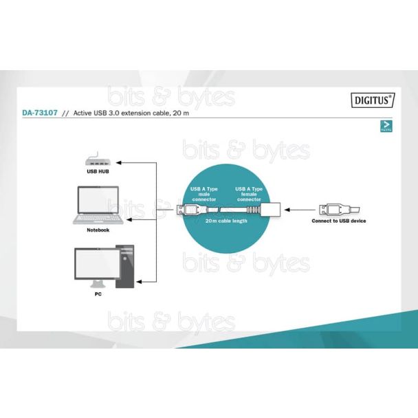 Digitus DA-73107 20m Active USB 3.0 Extension Cable