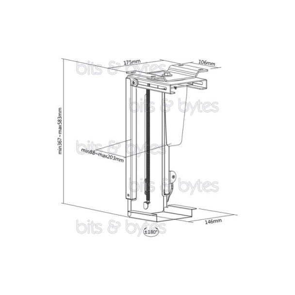 Digitus DA-90411 Universal PC Desk Mount with Easy Locking Ergonomic 4016032474975