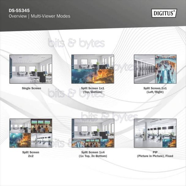Digitus DS-55345 - 4 port HDMI Matrix Switch (4 In / 2 Out) with Audio Extractor 4016032495659