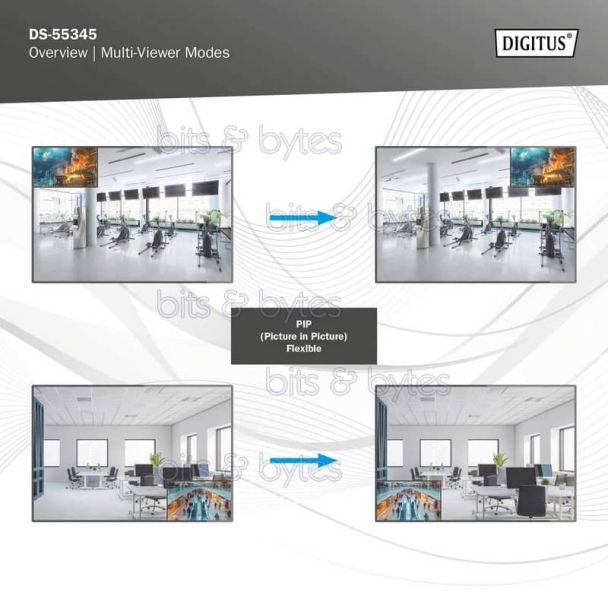 Digitus DS-55345 - 4 port HDMI Matrix Switch (4 In / 2 Out) with Audio Extractor 4016032495659