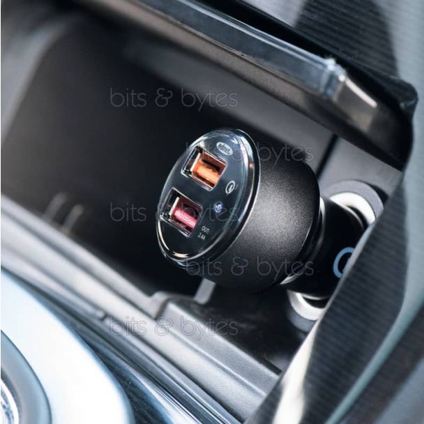 ednet Dual Port Quick Charge USB Car Charger cigarette lighter charger 4054007841032