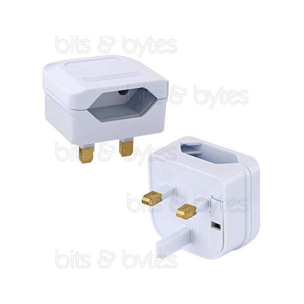 EU 2pin Socket to UK 3pin Plug Adapter