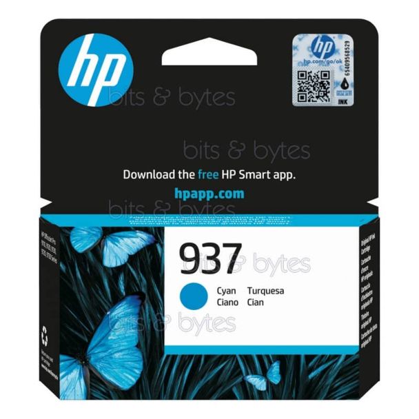 HP 937 (4S6W2NE) Cyan Original Ink Cartridge 4S6W2NE SE1 196786147548