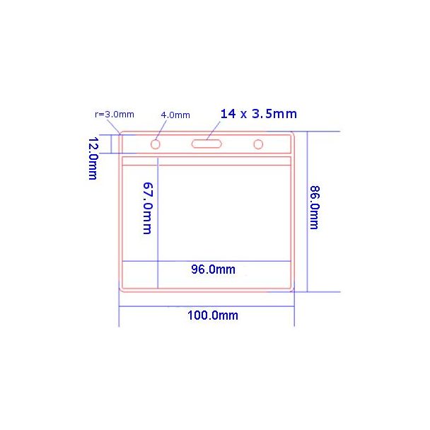 ID Card Landscape Soft Transparent Plastic Pocket (100 x 86 mm)