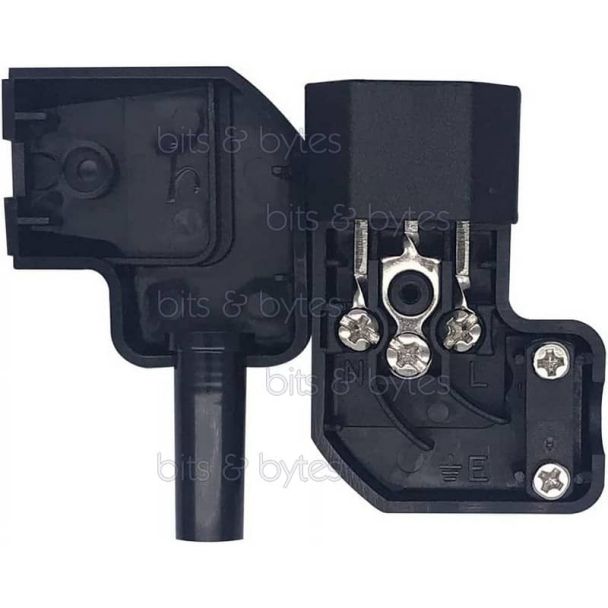 IEC C14 10A Right Angled Plug Connector for Wiring