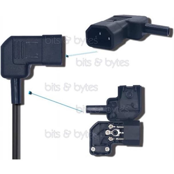 IEC C14 10A Right Angled Plug Connector for Wiring