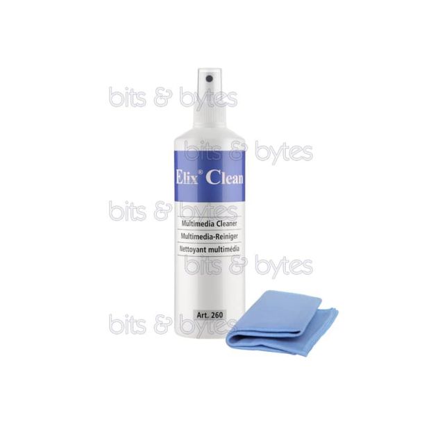 ECS Elix Clean 260 Multimedia Cleaner with Micro-Fibre Cloth (250ml)