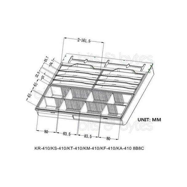 Notes & Coin Tray for KR-410 & KS-410 Cash Drawers vertical note layout
