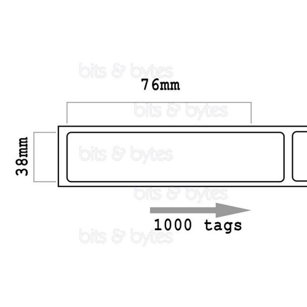 Thermal Transfer (76mm x 38mm) Roll of 1000 Plain Shelf Edge Tag