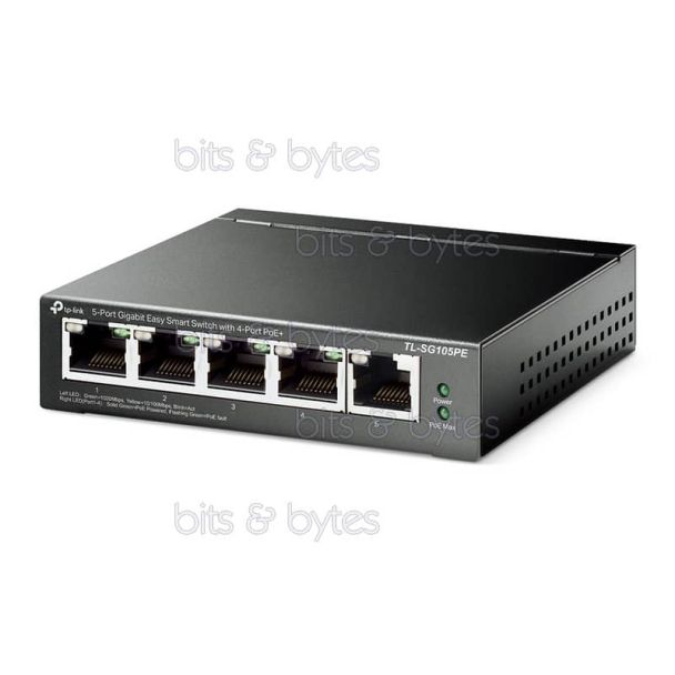 TP-Link TL-SG105PE - 5 Port Gigabit with 4 Port PoE+ Desktop Switch
