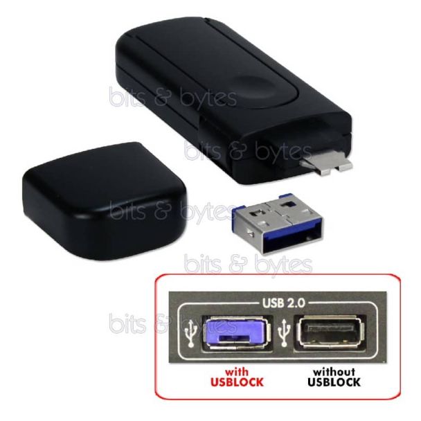 USB Port Blocker to block unwanted access from USB (Mounting Key & 4 blockers)