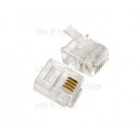 RJ11 Unshielded Modular Plugs for Flat Cable (Pack of 10)