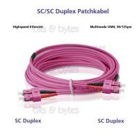 1.0m Fiber Optic Patch Cable - OM4 SC to SC Plugs 50/125um (10 Gigabit)