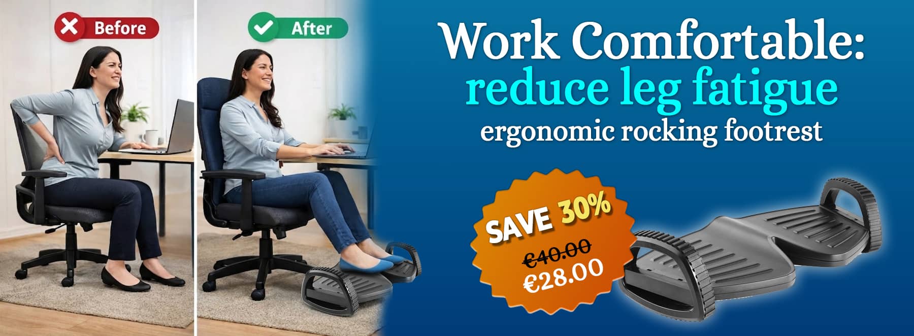 30% OFF on Ergonomic Footrest